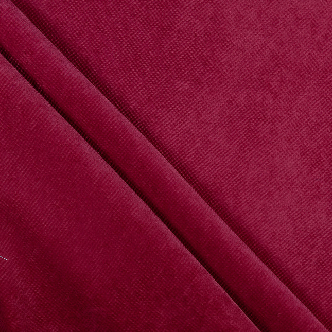 Wine Colour Textured Velvet Flock Readymade Curtain