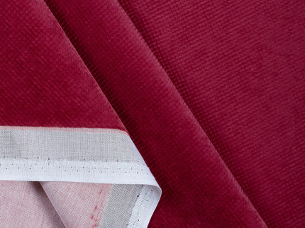 Wine Colour Textured Velvet Flock Readymade Curtain