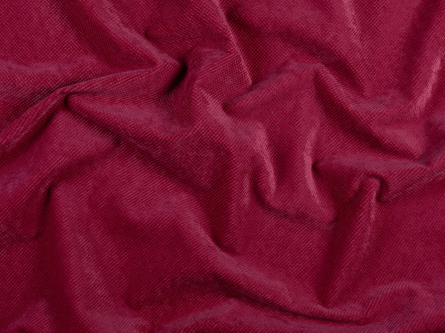 Wine Colour Textured Velvet Flock Easy Clean Sofa, Chair and Curtain Fabric