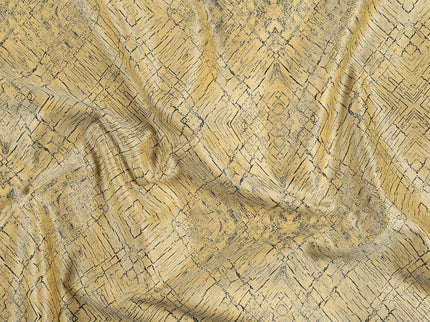 Yellow Colour Geometric Pattern Suede Sofa, Chair and Curtain Fabric