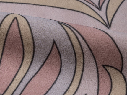 Lavender Grey and Rose Leaves Pattern Velvet Curtain Fabric printed
