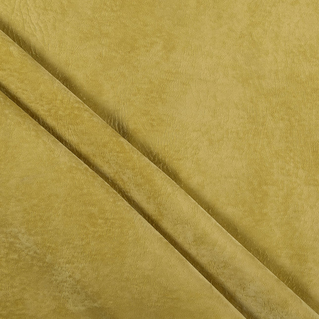 Dark Yellow Colour Textued Velvet Flock Easy Clean Sofa, Chair and Curtain Fabric