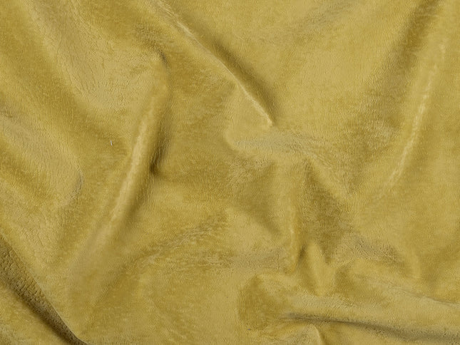 Dark Yellow Colour Textued Velvet Flock Easy Clean Sofa, Chair and Curtain Fabric