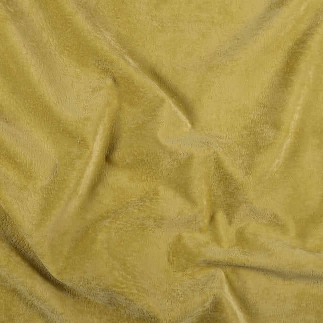 Dark Yellow Colour Textued Velvet Flock Easy Clean Sofa, Chair and Curtain Fabric