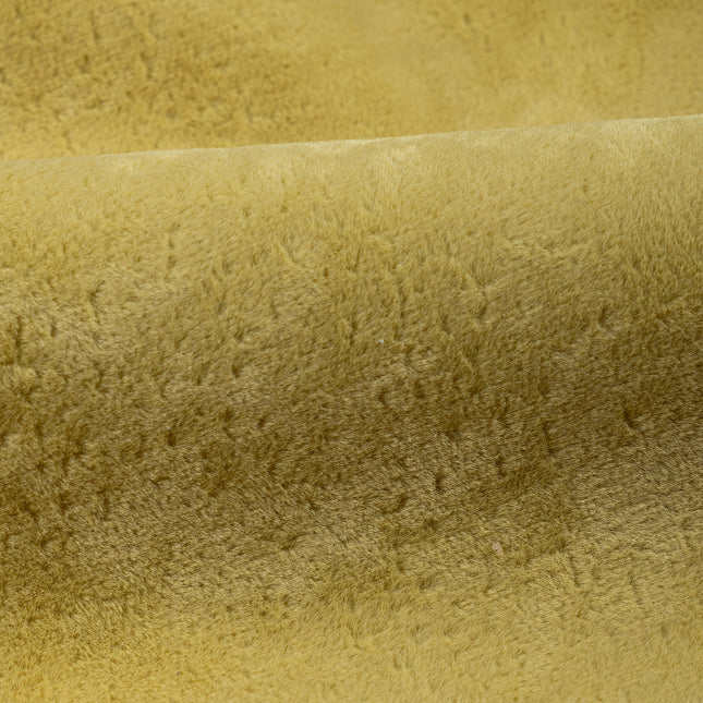 Dark Yellow Colour Textued Velvet Flock Easy Clean Sofa, Chair and Curtain Fabric