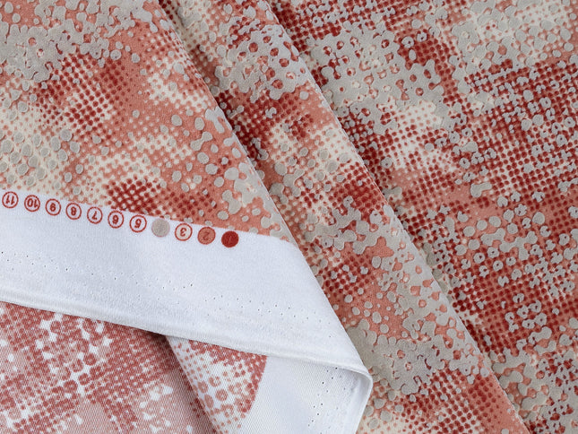 Brick Red and Beige Colour Textured Velvet Flock Easy Clean Sofa, Chair and Curtain Fabric