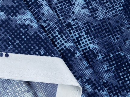 Dark Navy Blue and Sky blue Colour Textured Velvet Flock Easy Clean Sofa, Chair and Curtain Fabric