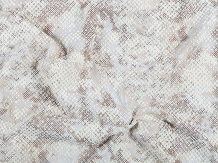 Light Beige and Ivory Colour Textured Velvet Flock Easy Clean Sofa, Chair and Curtain Fabric