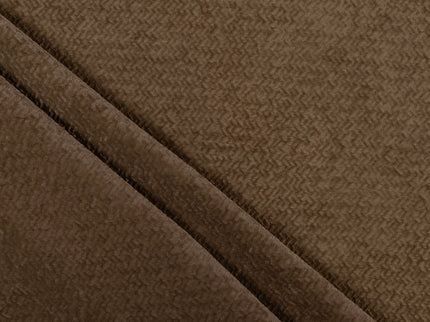 Dark Brown Colour Textured Velvet Flock Easy Clean Sofa, Chair and Curtain Fabric