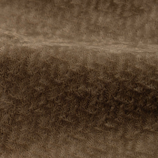 Dark Brown Colour Textured Velvet Flock Easy Clean Sofa, Chair and Curtain Fabric