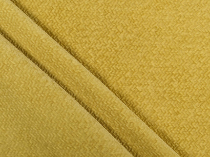 Greenish Yellow Colour Textured Velvet Flock Easy Clean Sofa, Chair and Curtain Fabric