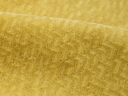 Greenish Yellow Colour Textured Velvet Flock Easy Clean Sofa, Chair and Curtain Fabric