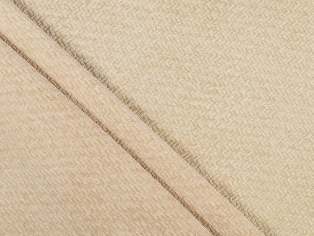 Medium Cream colour textured Velvet Flock Easy Clean Sofa, Chair and Curtain Fabric