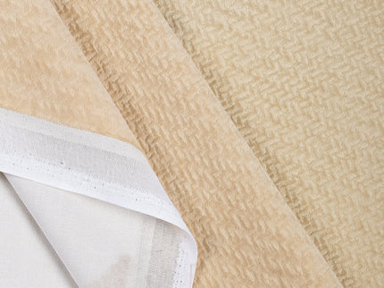 Medium Cream colour textured Velvet Flock Readymade Curtain