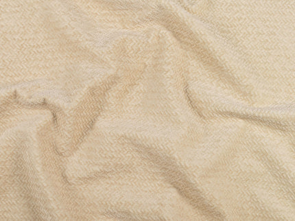 Medium Cream colour textured Velvet Flock Easy Clean Sofa, Chair and Curtain Fabric