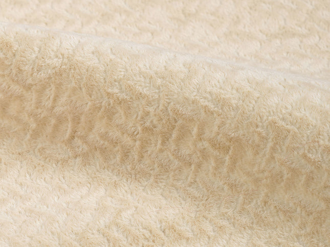 Medium Cream colour textured Velvet Flock Easy Clean Sofa, Chair and Curtain Fabric