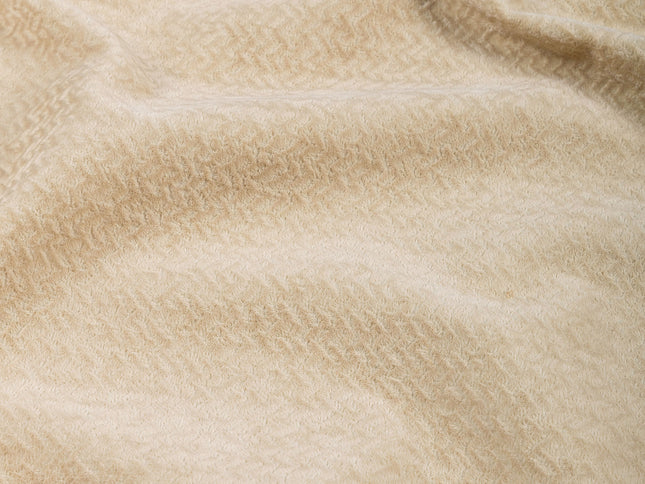 Medium Cream colour textured Velvet Flock Easy Clean Sofa, Chair and Curtain Fabric