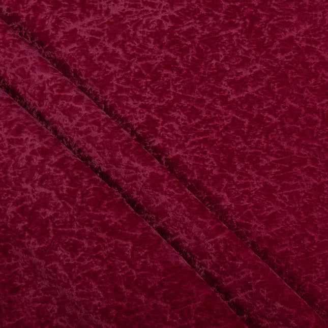 Wine Colour Textured Velvet Flock Readymade Curtain