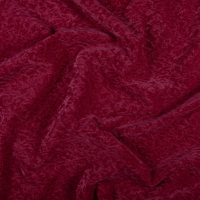 Wine Colour Textured Velvet Flock Easy Clean Sofa, Chair and Curtain Fabric
