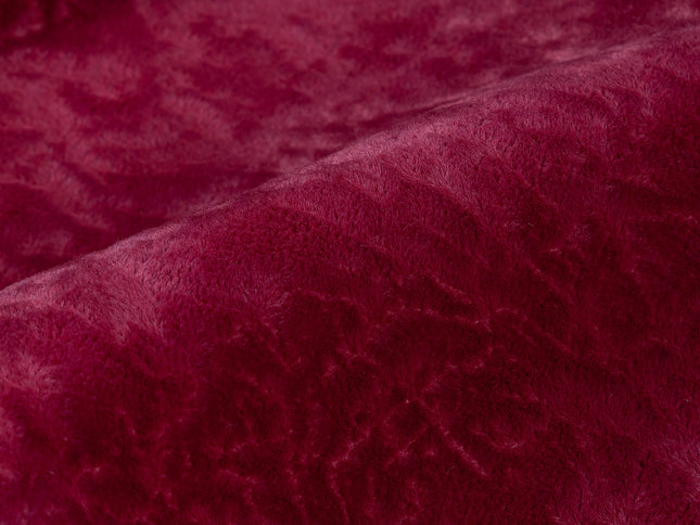 Wine Colour Textured Velvet Flock Easy Clean Sofa, Chair and Curtain Fabric