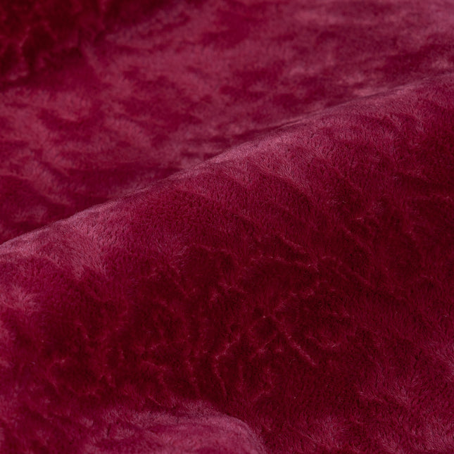 Wine Colour Textured Velvet Flock Easy Clean Sofa, Chair and Curtain Fabric