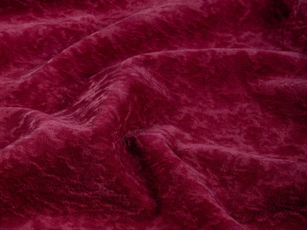 Wine Colour Textured Velvet Flock Easy Clean Sofa, Chair and Curtain Fabric