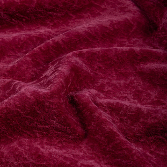 Wine Colour Textured Velvet Flock Easy Clean Sofa, Chair and Curtain Fabric