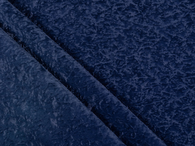 Dark Blue Colour Textured Velvet Flock Easy Clean Sofa, Chair and Curtain Fabric