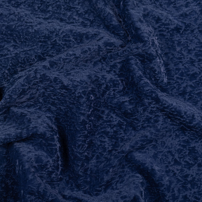 Dark Blue Colour Textured Velvet Flock Easy Clean Sofa, Chair and Curtain Fabric
