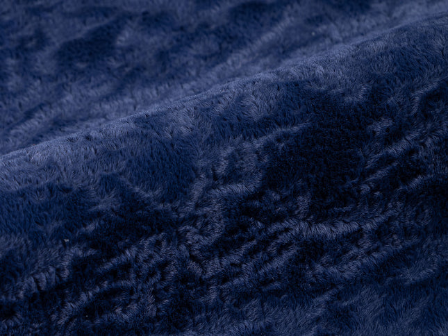 Dark Blue Colour Textured Velvet Flock Easy Clean Sofa, Chair and Curtain Fabric