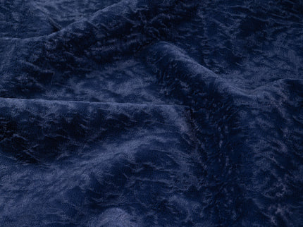 Dark Blue Colour Textured Velvet Flock Easy Clean Sofa, Chair and Curtain Fabric