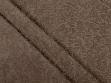 Pastel Brown Colour Textured Velvet Flock Easy Clean Sofa, Chair and Curtain Fabric