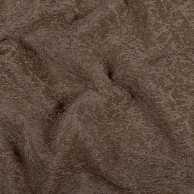 Pastel Brown Colour Textured Velvet Flock Easy Clean Sofa, Chair and Curtain Fabric