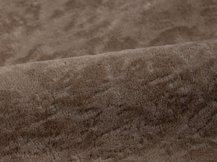 Pastel Brown Colour Textured Velvet Flock Easy Clean Sofa, Chair and Curtain Fabric