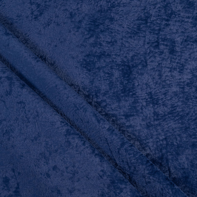 Dark Blue Colour Textured Velvet Flock Easy Clean Sofa, Chair and Curtain Fabric