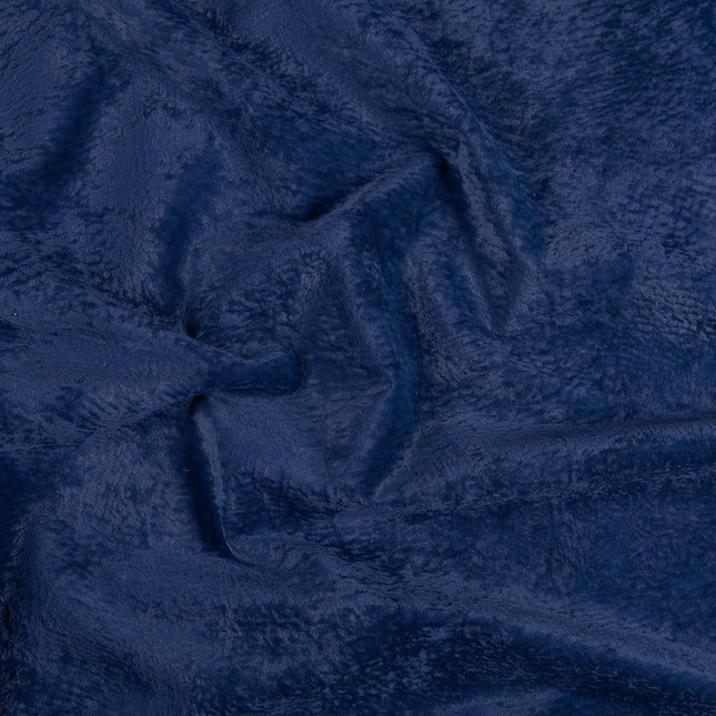 Dark Blue Colour Textured Velvet Flock Easy Clean Sofa, Chair and Curtain Fabric