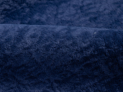 Dark Blue Colour Textured Velvet Flock Easy Clean Sofa, Chair and Curtain Fabric