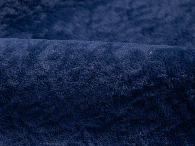Dark Blue Colour Textured Velvet Flock Easy Clean Sofa, Chair and Curtain Fabric