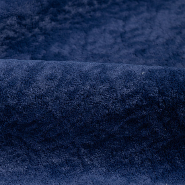 Dark Blue Colour Textured Velvet Flock Easy Clean Sofa, Chair and Curtain Fabric