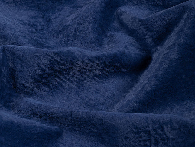 Dark Blue Colour Textured Velvet Flock Easy Clean Sofa, Chair and Curtain Fabric