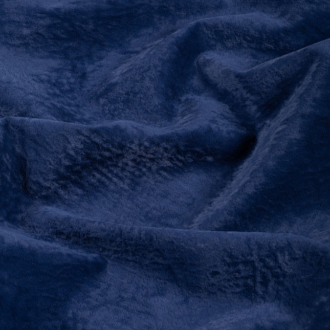 Dark Blue Colour Textured Velvet Flock Easy Clean Sofa, Chair and Curtain Fabric