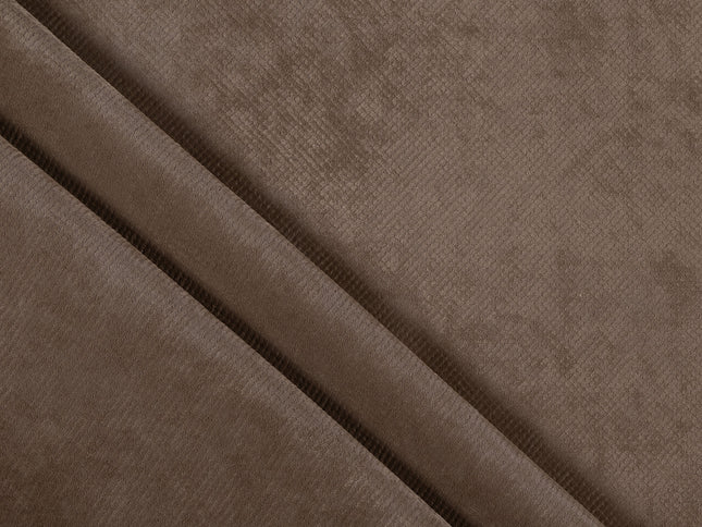 Coffee Brown Colour Textured Velvet Flock Easy Clean Sofa, Chair and Curtain Fabric