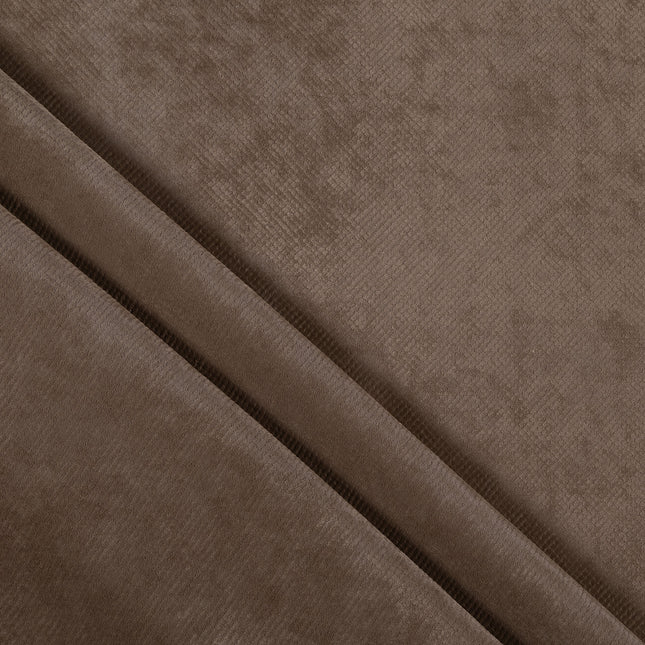 Coffee Brown Colour Textured Velvet Flock Readymade Curtain