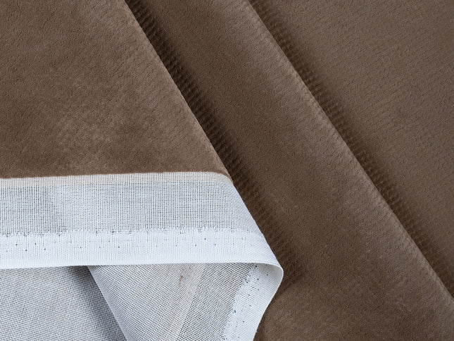 Coffee Brown Colour Textured Velvet Flock Easy Clean Sofa, Chair and Curtain Fabric
