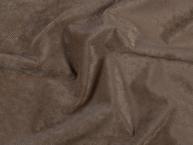 Coffee Brown Colour Textured Velvet Flock Easy Clean Sofa, Chair and Curtain Fabric