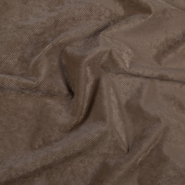 Coffee Brown Colour Textured Velvet Flock Easy Clean Sofa, Chair and Curtain Fabric