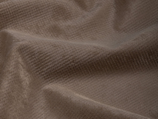 Coffee Brown Colour Textured Velvet Flock Easy Clean Sofa, Chair and Curtain Fabric