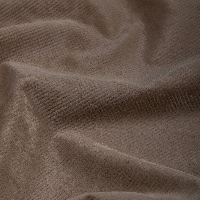 Coffee Brown Colour Textured Velvet Flock Easy Clean Sofa, Chair and Curtain Fabric