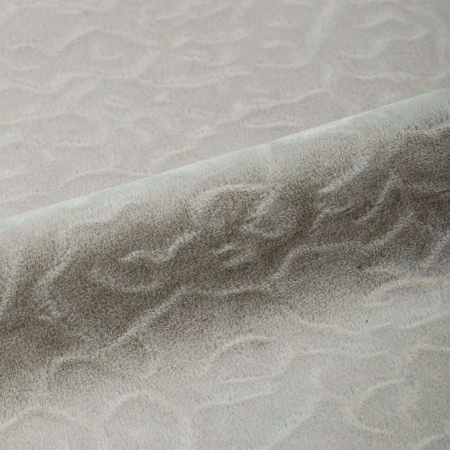 Greenish Grey Colour Textured Velvet Flock Easy Clean Sofa, Chair and Curtain Fabric