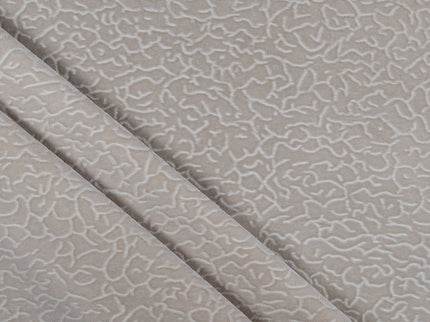 Dark Beige Colour Textured Velvet Flock Readymade Curtain